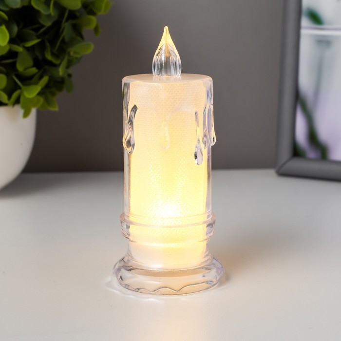 Ночник Ночник " Свеча" LED от батареек белый 4,5х4,5х11 см RISALUX