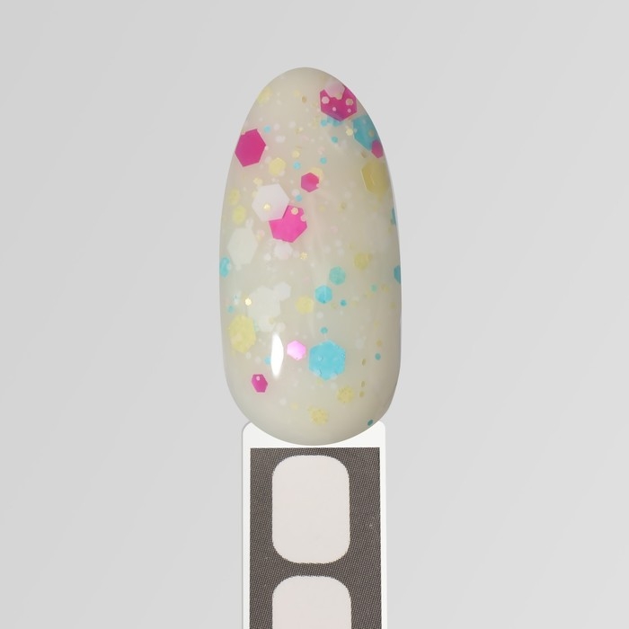 Гель лак для ногтей, &laquo;MILK GLITTER&raquo;, 3-х фазный, 8мл, LED/UV, цвет прозрачный (03)