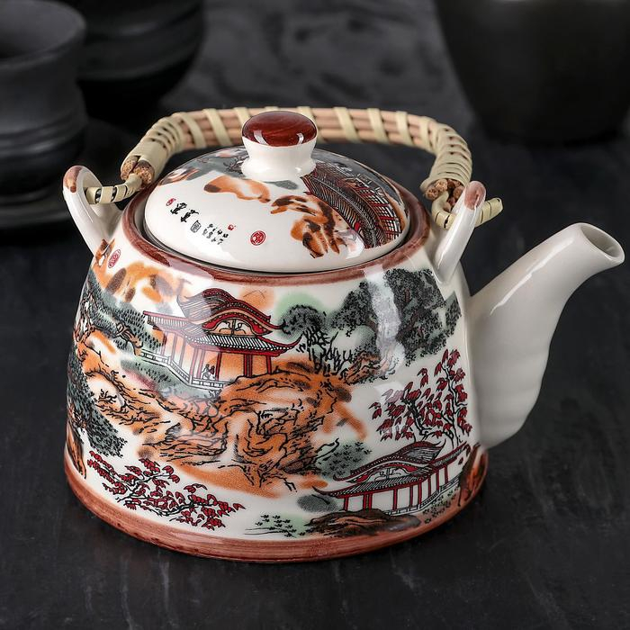 Чайник керамический заварочный с металлическим ситом «Пейзаж», 600 мл Чайник керамический заварочный с металлическим ситом «Пейзаж», 600 мл