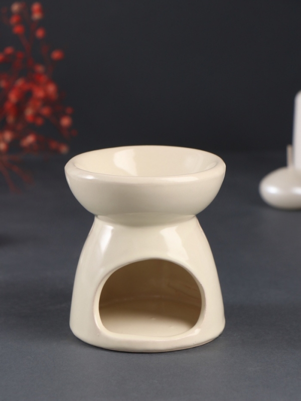 Аромалампа керамика Аромалампа керамика "Лик Будды" светлый беж 8х8х9 см