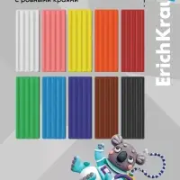 Пластилин 10 цветов, 180 г, ErichKrause "Kids Space Animals", со стеком, в картонной упаковке