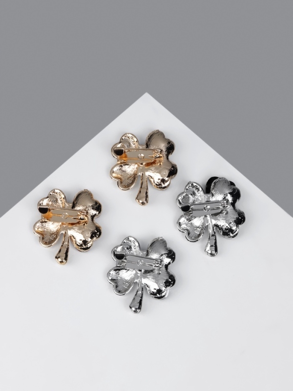 Брошь «Клевер», МИКС, (неделимая фасовка 12 шт., цена за шт.) Брошь «Клевер», МИКС, (неделимая фасовка 12 шт., цена за шт.)