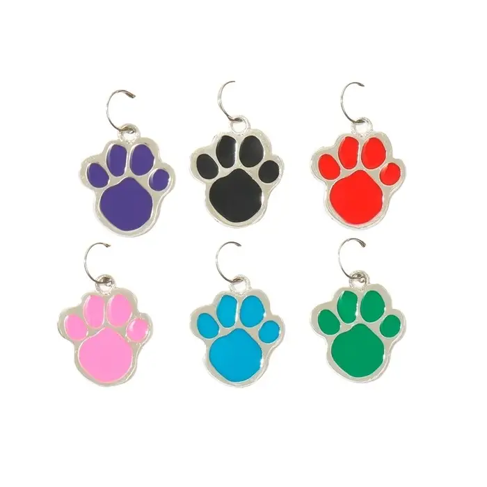 Адресник под гравировку &laquo;Лапа&raquo;, 2.5&times;2.5 см, фасовка по 6 шт., металл, цвет МИКС