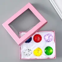 Набор фигурок стекло &laquo;Бриллианты&raquo;, 6 шт., d=4 см, в коробке, 17&times;12&times;4 см