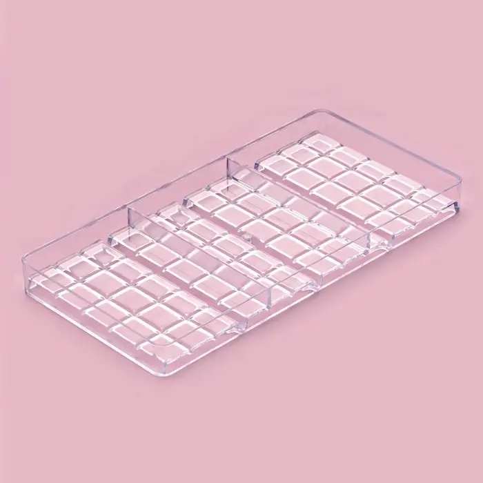 Форма для шоколада KONFINETTA &laquo;Плитка&raquo;, 27&times;13.5&times;2.5 см, 4 ячейки, пластик, прозрачная