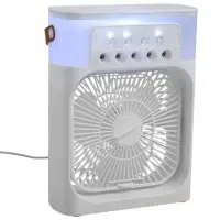 Вентилятор настольный с увлажнителем LOF-06, портативный, 3 скорости, питание USB, белый