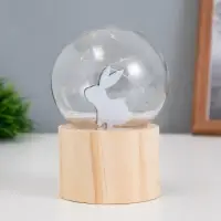Фигурка световая RISALUX &laquo;Заяц&raquo;, LED-ночник, 3хAG10, шар-8 см, 6.5&times;6.5&times;11.5 см