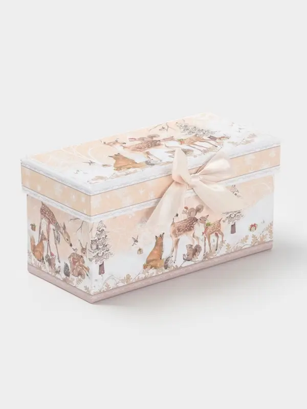 Набор кружек новогодних «Лесное чудо», 2 шт., 220 мл, керамика, подарочная упаковка, бежевый