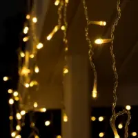 Гирлянда &laquo;Бахрома&raquo; 3&times;0.6 м, IP44, УМС, прозрачная нить, 160 LED, свечение тёплое белое, 220 В