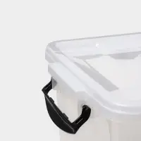 Контейнер для хранения с крышкой, 35 л, 50&times;31&times;28 см, на колёсах, прозрачный, ручки МИКС