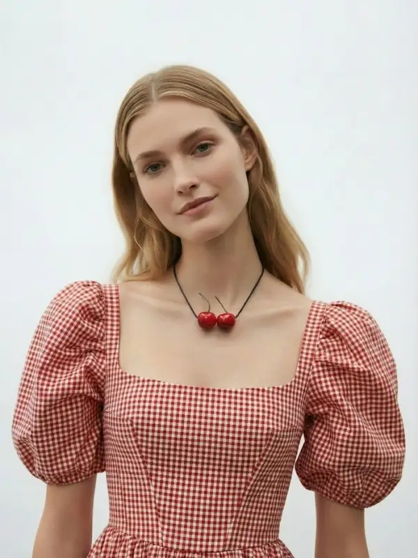 Кулон "Вишня" пара, цвет красный