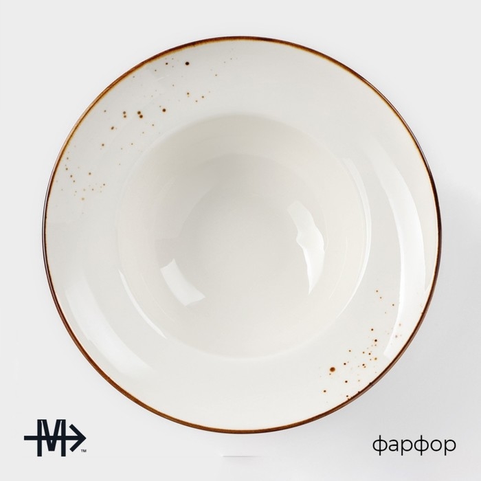 Тарелка фарфоровая для пасты Magistro «Церера», 400 мл, d=19,5 см, цвет белый