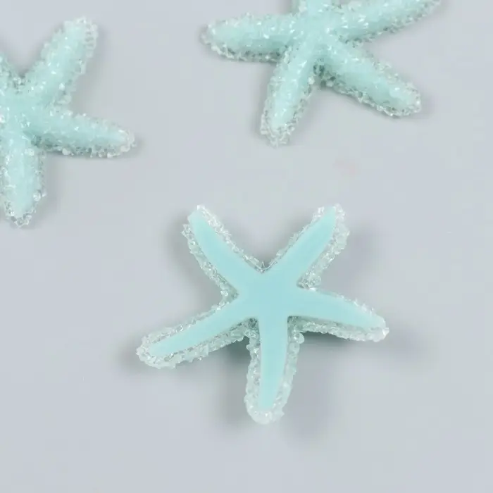 Декор для творчества пластик "Мятная морская звезда" сахарная 3,8х0,5х3,8 см
