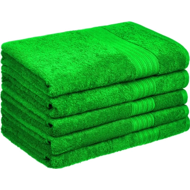 Набор полотенец махровых Luscan/бордюр 400г/м2, 70х140 салат, 5 шт/уп