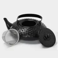 Чайник заварочный Magistro Black Swan, с ситом, 750 мл, керамика, чёрный