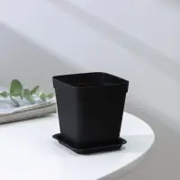 Горшок для цветов с поддоном, 7×7×7.5 см, 250 мл, пластиковый, МИКС