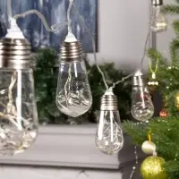 Гирлянда &laquo;Нить&raquo; 3 м с насадками &laquo;Лампа&raquo;, IP20, прозрачная нить, 80 LED, свечение тёплое белое, 8 режимов, 220 В