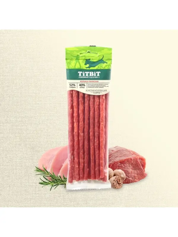 Колбаса пармская TitBit &laquo;Золотая коллекция&raquo; для собак, 80 г