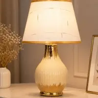 Лампа настольная RISALUX &laquo;Альба&raquo;, 40 Вт, Е14, золотисто-бежевая, 24&times;24&times;40 см