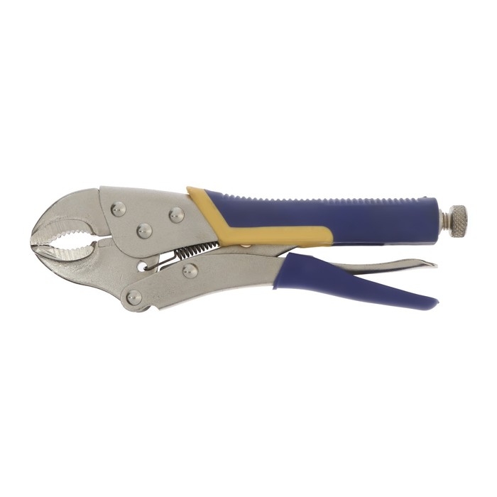 Зажим ручной ТУНДРА, усиленный полукруглый захват, с фиксатором, 2К рукоятки, 250 мм Зажим ручной ТУНДРА, усиленный полукруглый захват, с фиксатором, 2К рукоятки, 250 мм