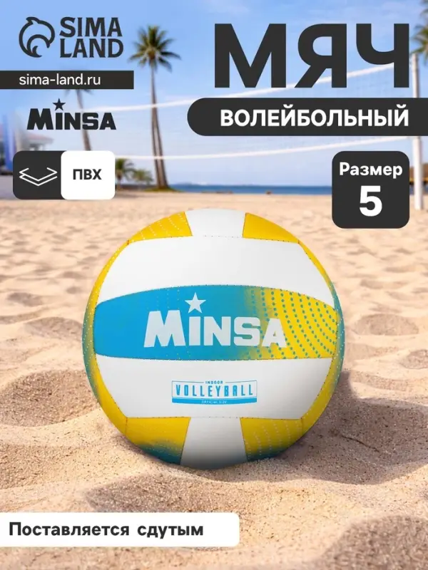 Волейбольный мяч MINSA, машинная сшивка, 18 панелей, р. 5, PVC