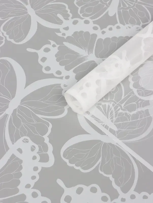 Пленка для цветов и букетов &laquo;Бабочки&raquo;, белая, матовая, 57&times;57 см