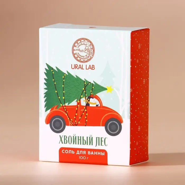 Соль для ванны URAL LAB, 100 г, аромат хвойного леса