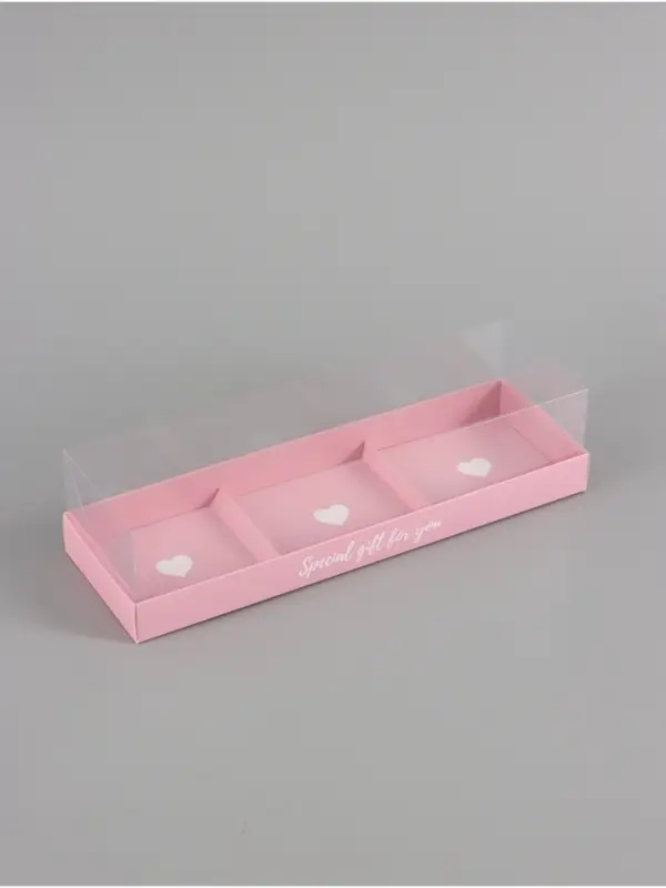 Коробка кондитерская для муссовых пирожных &laquo;Сердечки&raquo;, 27&times;8.6&times;6.5 см
