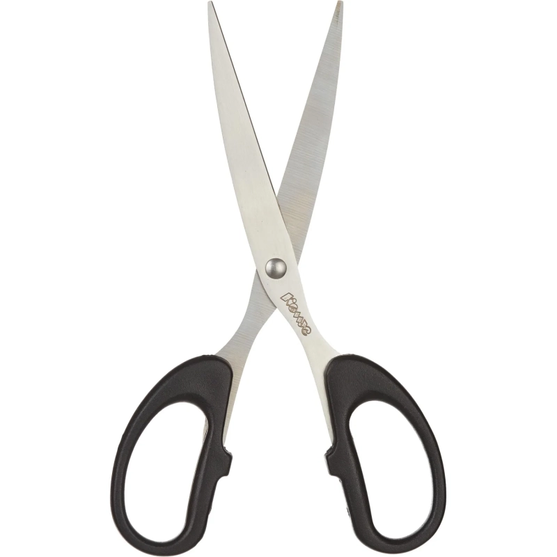 Ножницы КОМУС 190 мм с пластик. эллиптическими ручками, цвет черный