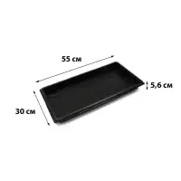Поддон для рассады, 55&times;30&times;5.6 см, пластик, чёрный, дно МИКС, Greengo