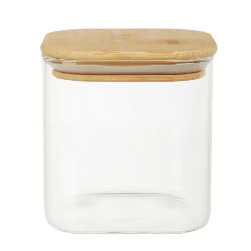 VETTA ЭКО Вуд Банка для хранения 750мл, 10,5х10х10см, стекло, бамбук