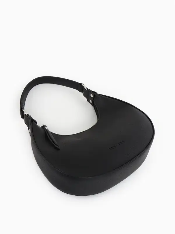 Сумка женская багет TEXTURA на молнии, 28&times;6.5&times;15 см, чёрная