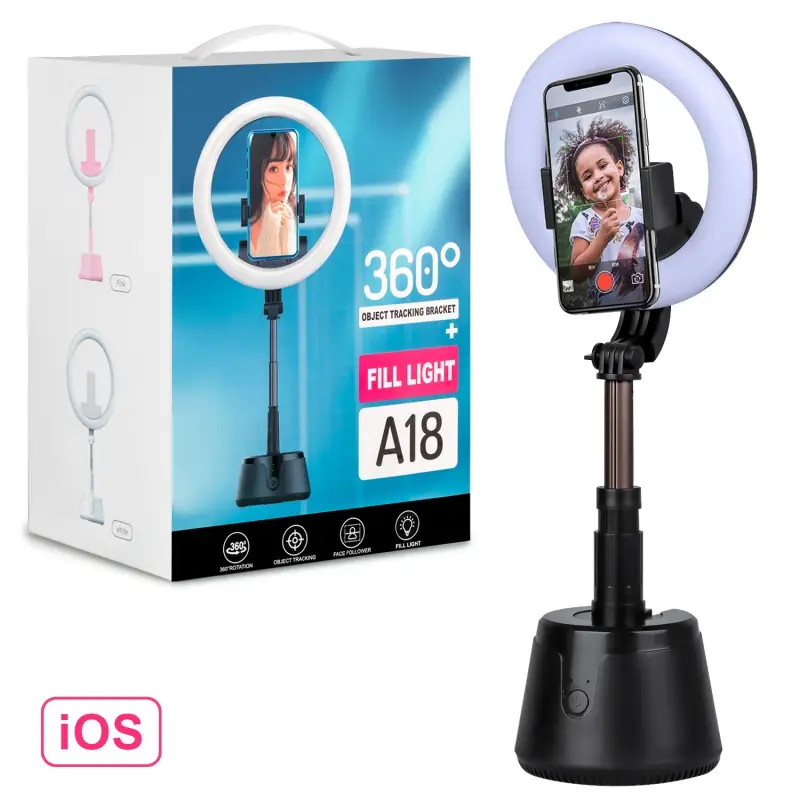 Подсветка Selfie с кронштейном для отслеживания A18 черная (работают только на iPhone) БЕЗ ВОЗВРАТА И ОБМЕНА