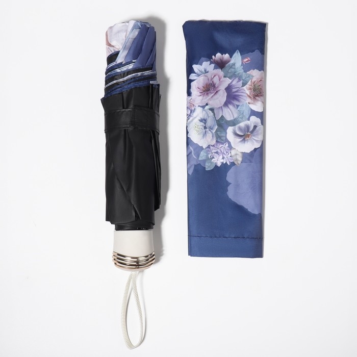 Зонт механический «Фиалки», эпонж, 4 сложения, 8 спиц, R = 49/55 см, D = 110 см, цвет МИКС Зонт механический «Фиалки», эпонж, 4 сложения, 8 спиц, R = 49/55 см, D = 110 см, цвет МИКС