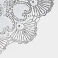 Салфетки сервировочные на стол &laquo;Доляна. Листья&raquo;, 46&times;30 см, 4 шт., ПВХ, серебряные