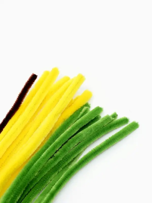 Набор для творчества цветы из пушистой проволоки в горшке, желтый  цветок