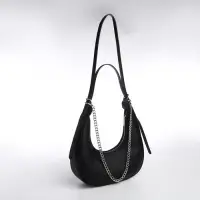 Сумка женская багет TEXTURA на молнии, 28&times;7&times;26 см, чёрная