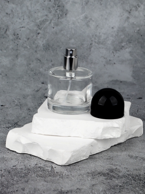 Флакон стеклянный для парфюма, с распылителем, 30 мл, прозрачный/чёрный Флакон стеклянный для парфюма, с распылителем, 30 мл, прозрачный/чёрный