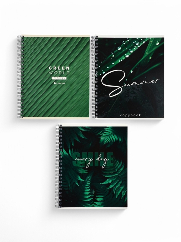 Тетрадь А5, 96 листов на спирали, 3 шт. «Nature» МИКС Тетрадь А5, 96 листов на спирали, 3 шт. «Nature» МИКС