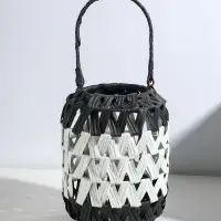 Подсвечник - фонарь на 1 свечу &laquo;Зигзаг&raquo;, пластик, чёрно-белый, 11&times;20&times;27 см