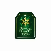 Шильдик на подарок «Счастливого Нового года», набор 6 штук, зелёный, 16×24 см
