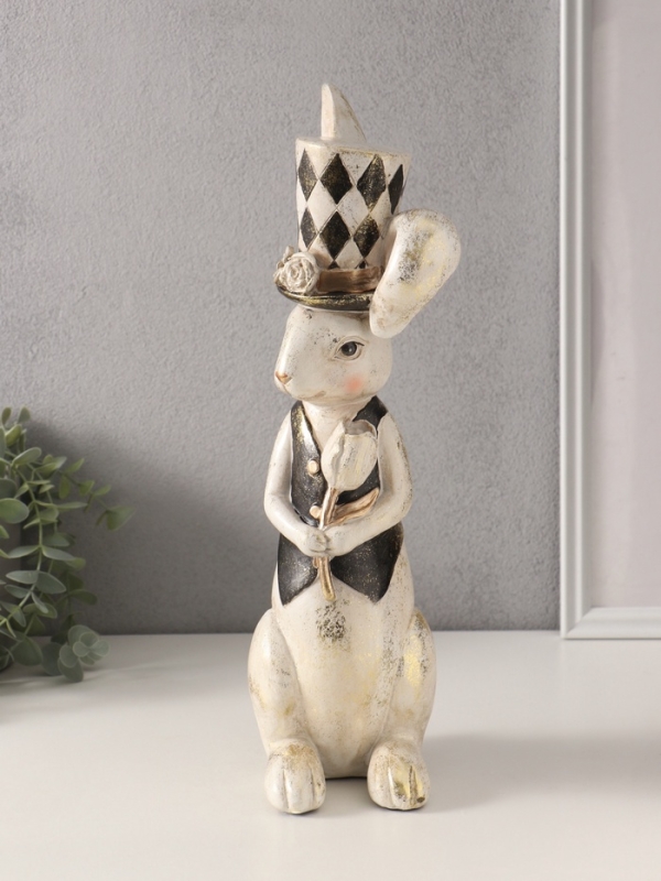 Сувенир полистоун Сувенир полистоун "Зайчик в цилиндре" 9х14х38 см