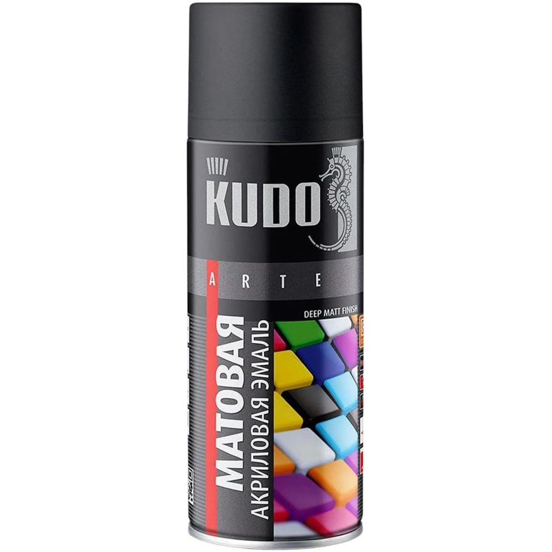 Краска аэрозоль акриловая ral 9005  черная мат.520мл 1/12)kudo ku-a9005m