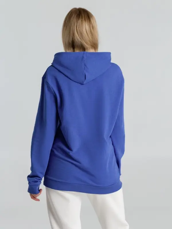 Толстовка с капюшоном унисекс Hoodie, ярко-синий меланж, размер XS
