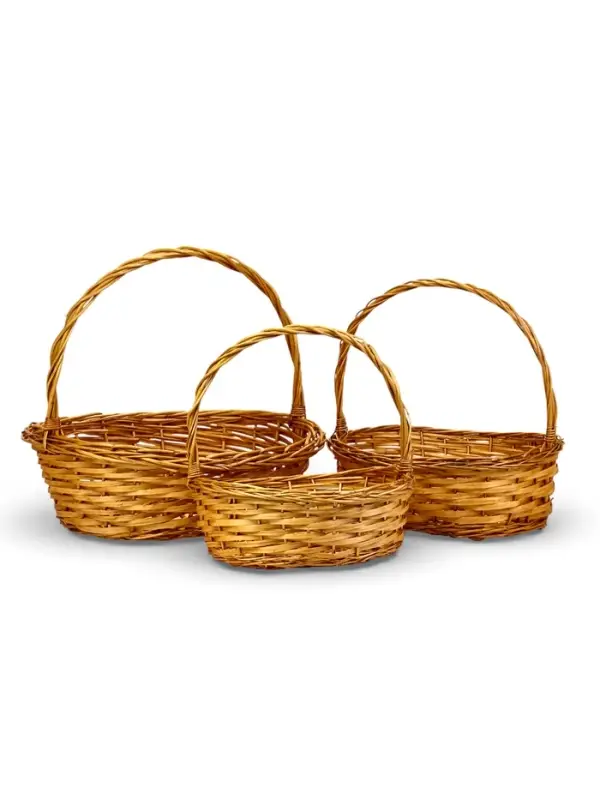 Корзина плетёная для хранения Garden, ива, овальная, цвет натуральный, набор 3 шт.