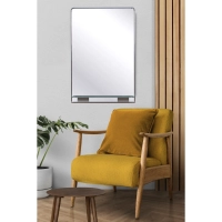 Зеркало МГЛ_настенное Комус Мебель 32Р2 (400x600) рама ПВХ серебро,1 полка