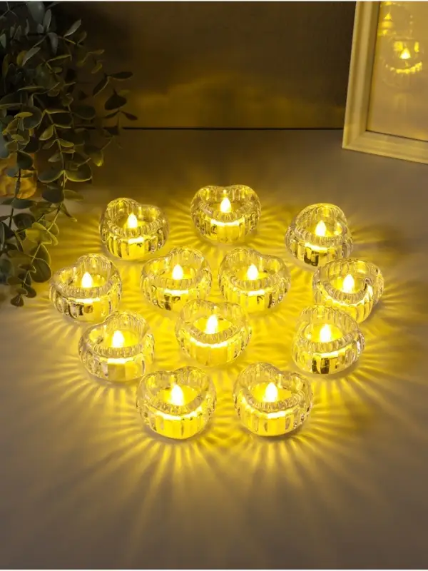 Светодиодная свеча LED - ночник RISALUX &laquo;Сердце в льдинке&raquo;, 3&times;LR1130, прозрачный, 5.5&times;5.5&times;3.3 см