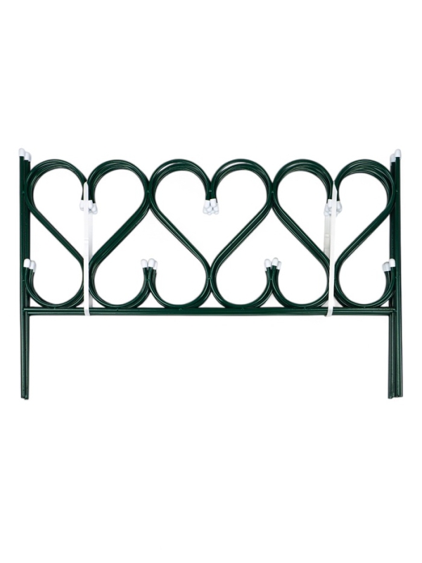 Ограждение 58 х440 см, набор 5 секций, металл, зеленое,  Ограждение 58 х440 см, набор 5 секций, металл, зеленое, "Изящный" УС