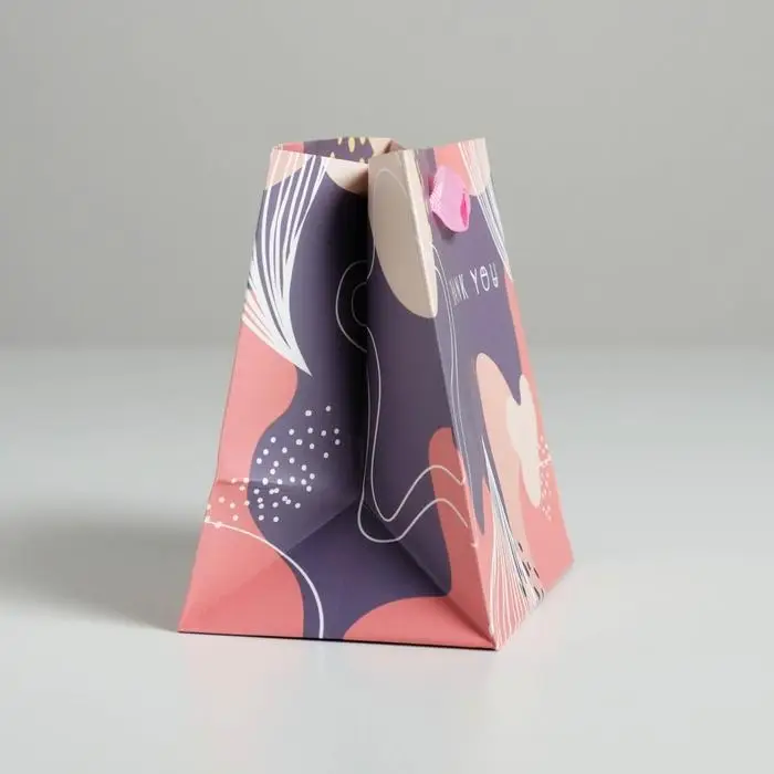 Пакет подарочный ламинированный квадратный, упаковка, &laquo;Thank you&raquo;, 14 х 14 х 9 см