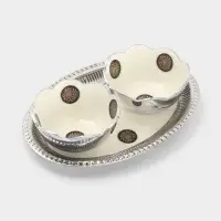 Менажница на подносе &laquo;Винтаж&raquo;, набор 2 шт., 10&times;10&times;5.5 см, алюминий